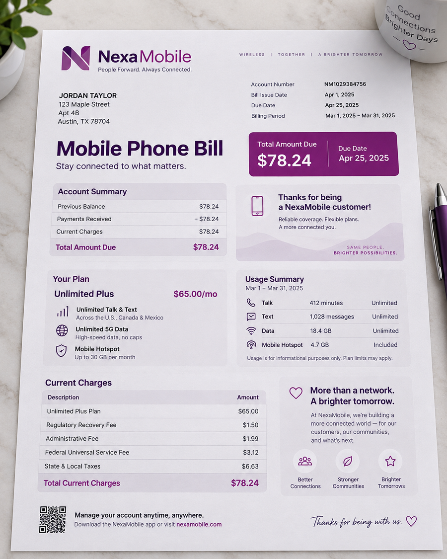 Mobile Phone Bill
